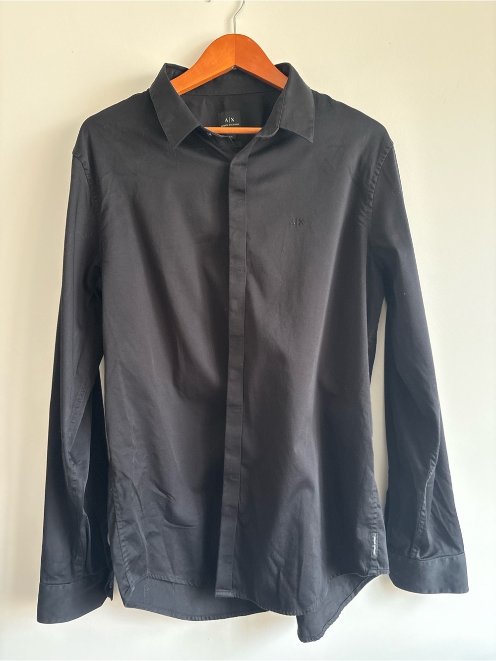 Armani Exchange A|X Black Slim Fit Dress Shirt – Men’s XXL